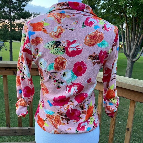 Rainbow Women's Floral Long Sleeve Blouse Blazer - Size S - Picture 2 of 15